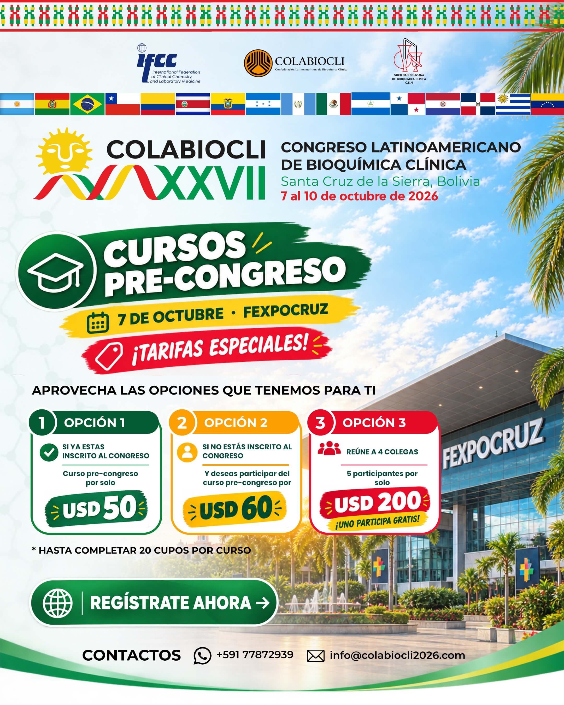 Cursos Pre-Congreso: ¡Tarifas Especiales!